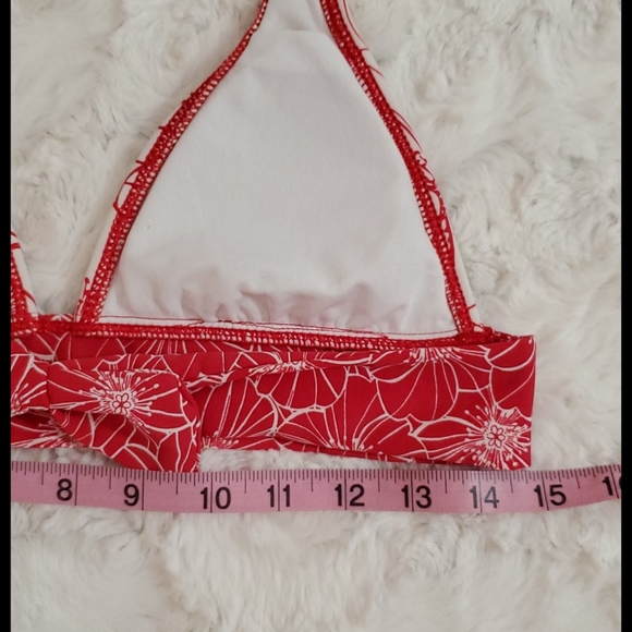 Guess USA red white floral swim suit top Tropical print sz.Sm beach vacation - Picture 5 of 7